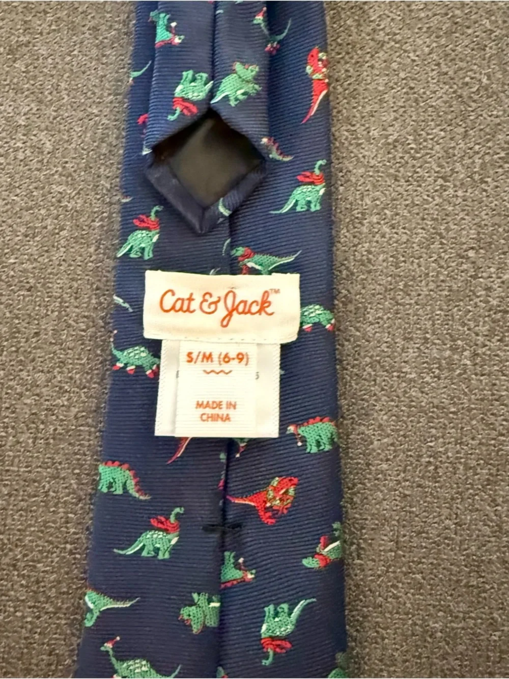 Cat & Jack Kids Pre-Tied Dino Navy and Light Blue Ties